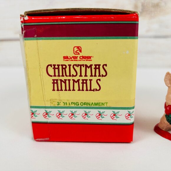 Silver Deer Tom Rubel Christmas Animals Pig Ornament - Picture 9 of 11